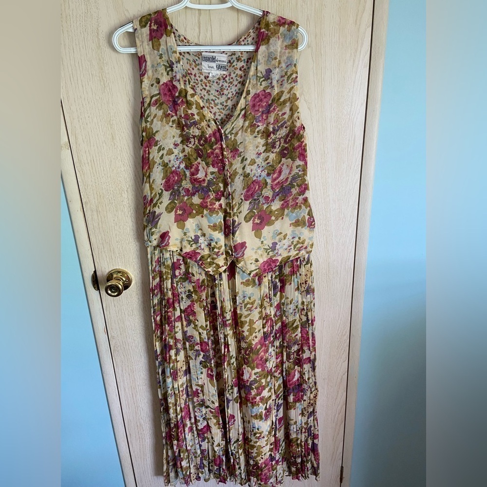 Vintage Regardel Dresses, Love Carol Gauze Floral Dress Sz Small Oversized